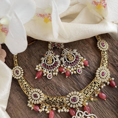 Lakshmi Pendant Red Victorian Diamond Hasli-VV1910