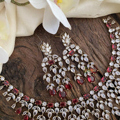 Stylish Victorian Diamond Choker-Pink-VV1474