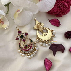 Precious Jadau Kundan Chandbali Danglers-Pearls-J2444