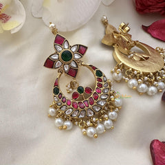 Precious Jadau Kundan Chandbali Danglers-Pearls-J2444