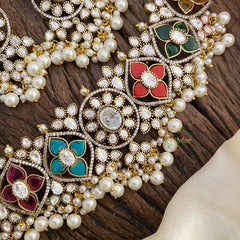 Premium Navrathna Victorian Diamond High Neck Choker - VV1331