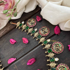 Vriksham Classic Peacock Annum Style Green Motif 1 gm gold Neckpiece-G20769