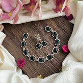 Stylish Green Victorian Diamond Neckpiece-VV1919