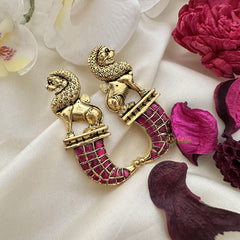 Lion Face Jadau Kundan Earring-J2450