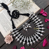Vriksham Vintage Temple Style Choker in Oxidized Silver Neckpiece-S917