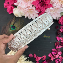 Vriksham Silver Pichwai Tray-Cow Design-Purple-RG185