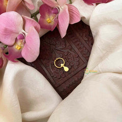 Vriksham Classic Pear Drop WIth Green Floral Style Kundan Jadau Septum Ring-J4062