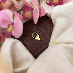 Vriksham Elegant Style Kundan Jadau Septum Ring-Red White-J4057