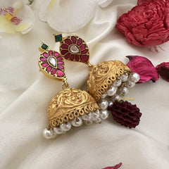 Precious Jadau Kundan Jhumka-White Pearl-J2452