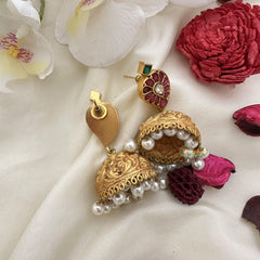 Precious Jadau Kundan Jhumka-White Pearl-J2452