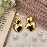 Vriksham Polished Double Heart Anti Tarnish Studs Earrings-G21930