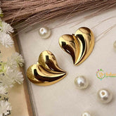 Vriksham Abstract Rippled Heart Style Anti Tarnish Studs Earrings-G21926