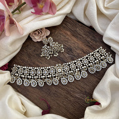 Exclusive White Victorian Diamond Short Neckpiece-VV1934