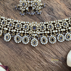 Exclusive Purple Victorian Diamond Short Neckpiece-VV1935