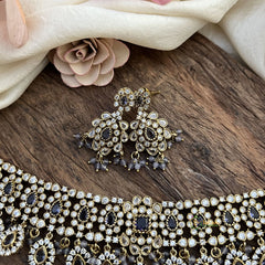 Exclusive Purple Victorian Diamond Short Neckpiece-VV1935