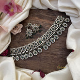 Exclusive Green Victorian Diamond Short Neckpiece-VV1932