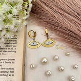 Vriksham Divine Evil Eye Protection in Gold Anti Tarnish Drop Earrings-G21936