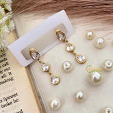 Vriksham Triple Tear Drops Anti Tarnish Dangle Earrings-G21929