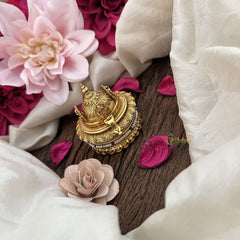 Vriksham Designer Golden Temple Dome-Shaped Kumkum Box-RG196