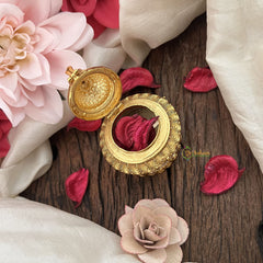 Vriksham Designer Golden Temple Dome-Shaped Kumkum Box-RG196