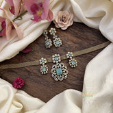 Exquisite Victorian Diamond Hasli Neckpiece-Pastel Green-VV1927