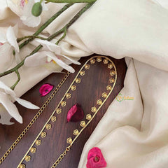 Vriksham Traditional Gold-Plated Floral Drops Thin Hip Chain-G21328