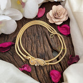 Vriksham Traditional Gold Polish Peacock Moggapu Chain-White-G17769