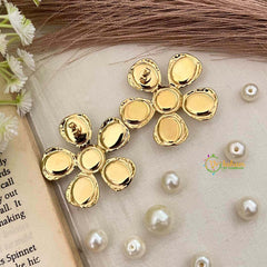 Vriksham Oversized Pearl Petal Statement in Gold Anti Tarnish Studs Earrings-G21937