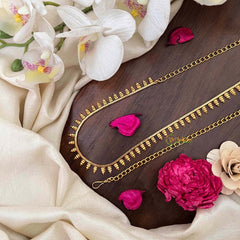 Vriksham Traditional Gold Plated Leaf Style Hip Chain-G21335