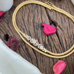 Vriksham Traditional Gold Polish Floral Moggapu Chain-White-G17770