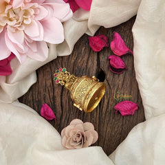 Vriksham Brass Matte Lakshmi Kumkum Box-RG195