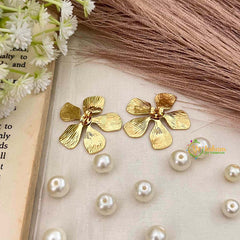 Vriksham Mod Gold Flower Studs Anti Tarnish Studs Earrings-G21939