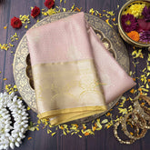 Vriksham Blush Pink Silver Zari Minakari Work With Rich Gold Zari Kanchi Silk Saree-VS4744