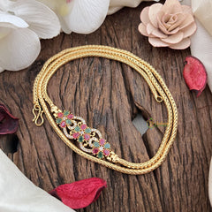 Vriksham Traditional Unique Designer Moggapu Chain-White Red & Green-G17778