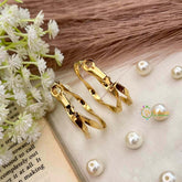 Vriksham Sculptural Gold Twist Statement Anti Tarnish Hoops Earrings-G21945