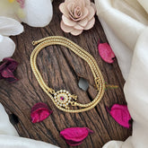 Vriksham Exquisite Traditional Moggapu Chain-White Red-G17779