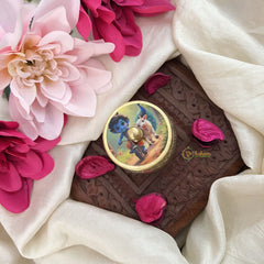 Vriksham Pichwai Kumkum Box/Dabbi-Lord Krishna Print-RG225