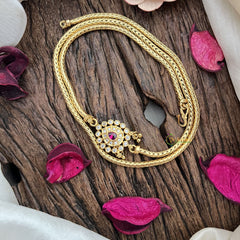 Vriksham Exquisite Traditional Moggapu Chain-White Red-G17779