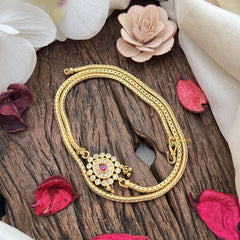 Vriksham Exquisite Traditional Moggapu Chain-White Red-G17779