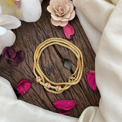 Vriksham Traditional AD Stone Mogappu Chain-White Red-G17783