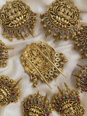 Gold Alike Nakshi Temple Jada Billai with Ghungroo - G11446