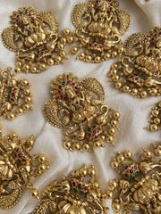 Premium Gold Look Alike Dual Peacock Lakshmi Jada Billai - G11449