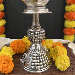 Vriksham Antique Finish Oxidized Silver Traditional Lamp / Samai for Puja Rituals -RG188
