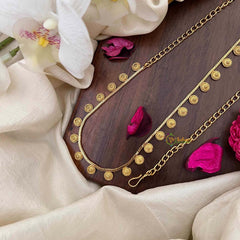 Vriksham Round Champ Floral Design Gold-Finished Hip Chain-G21344