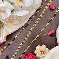 Vriksham Round Champ Floral Design Gold-Finished Hip Chain-G21344