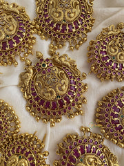 Gold Look Alike Dual Mayil Jada Billai with Ghungroo - G11436