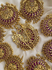 Gold Look Alike Dual Mayil Jada Billai with Ghungroo - G11436