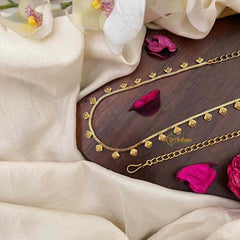 Vriksham Diagonal Floral Champ Gold-Finished Hip Chain-G21345