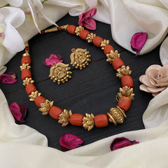 Vriksham Gold Look Alike Coral Beaded Mala-G17014
