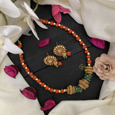 Vriksham Unique Gold & Coral Bead Mala-G17008
